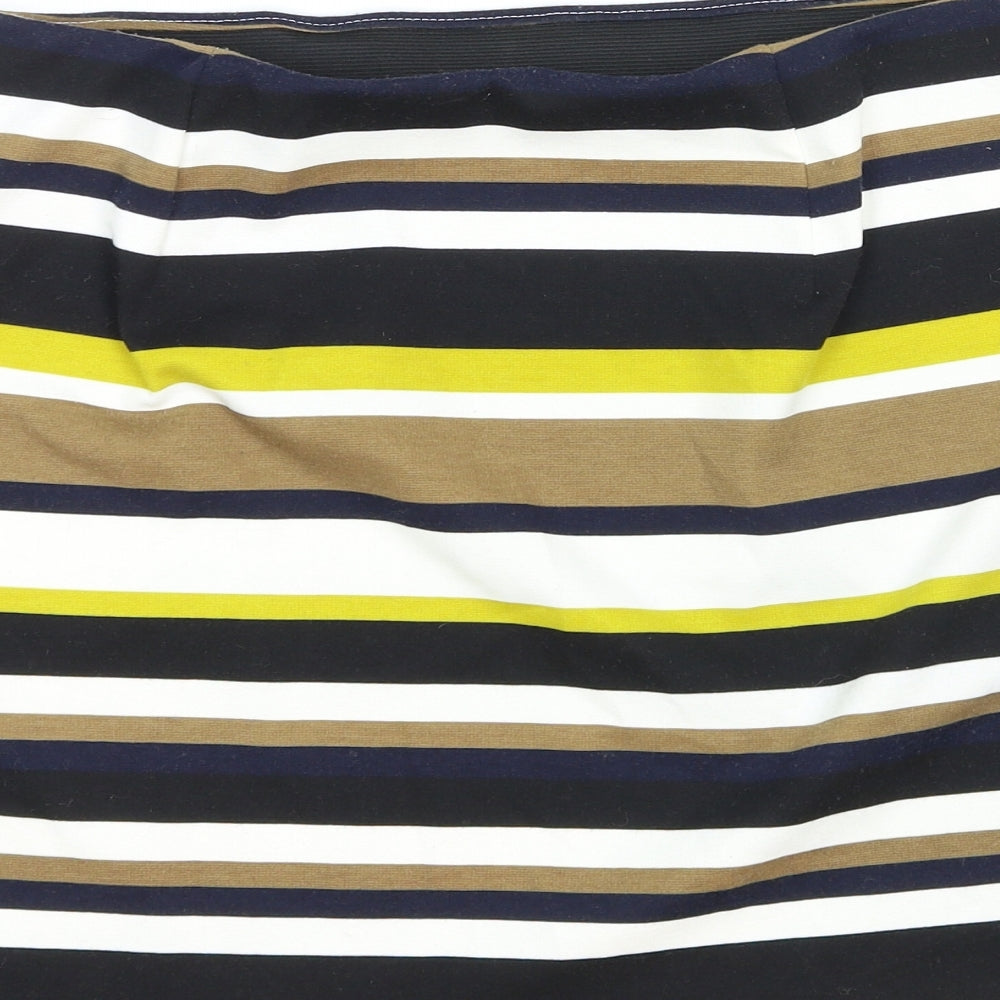 Marks and Spencer Womens Multicoloured Striped Cotton Straight & Pencil Skirt Size 10
