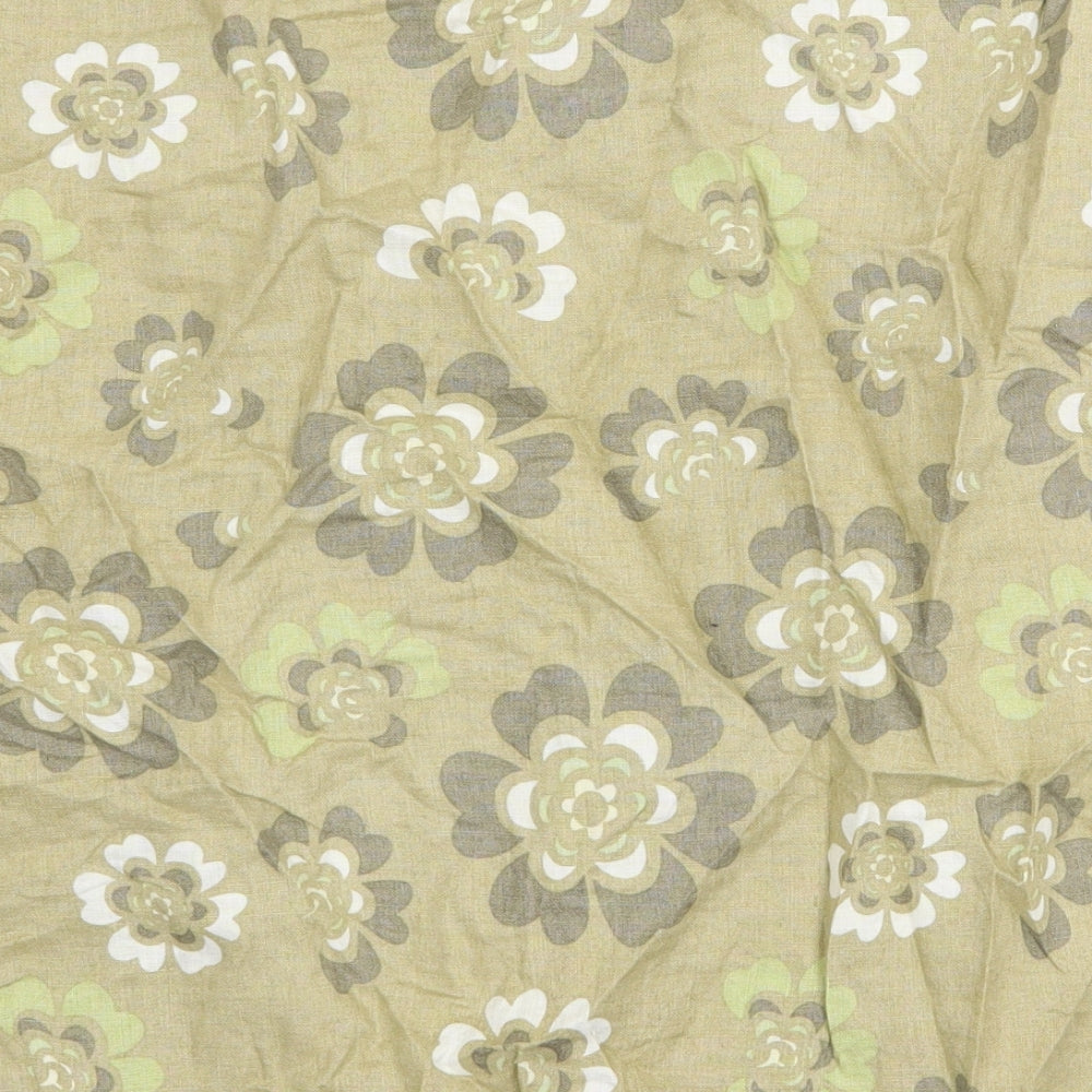 H&M Womens Green Floral Linen Straight & Pencil Skirt Size 10 Zip