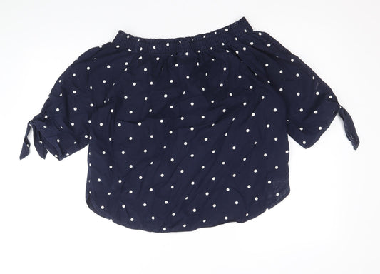 Womens UK Size 8 H&M Blue Basic Blouse