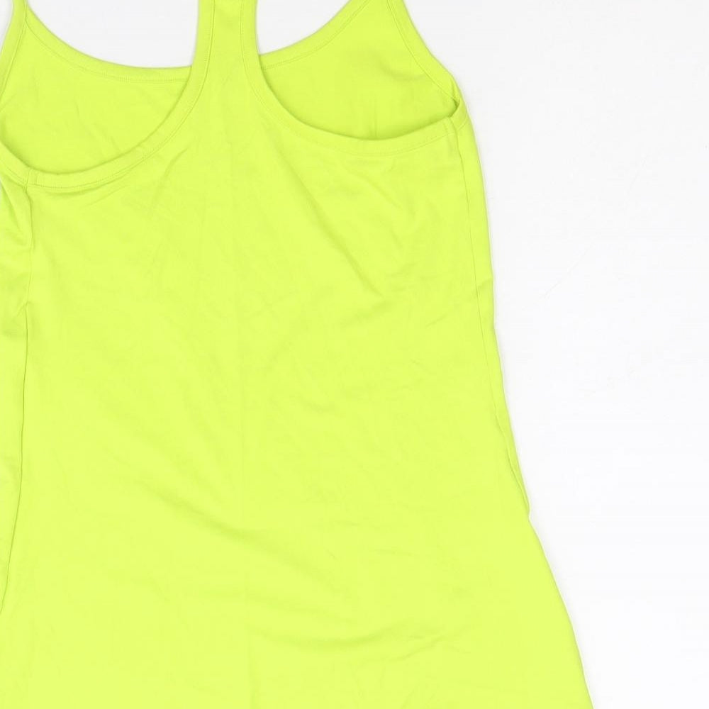 Marks and Spencer Womens Yellow Polyester Basic Tank Size 6 Scoop Neck Pullover - Neon Racerback