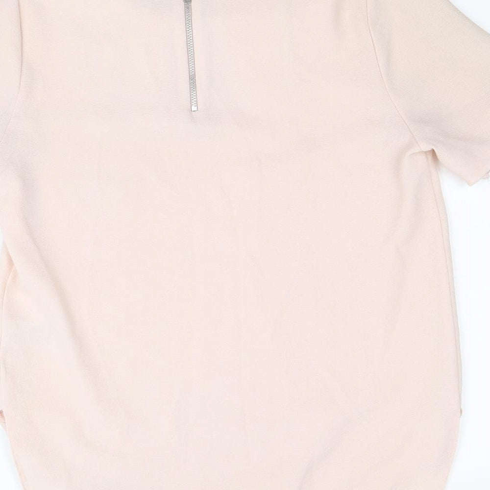 F&F Womens Pink Polyester Basic T-Shirt Size 6 Scoop Neck