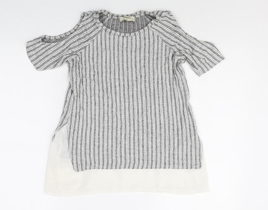 Womens UK Size 8 Papaya Grey Basic Blouse