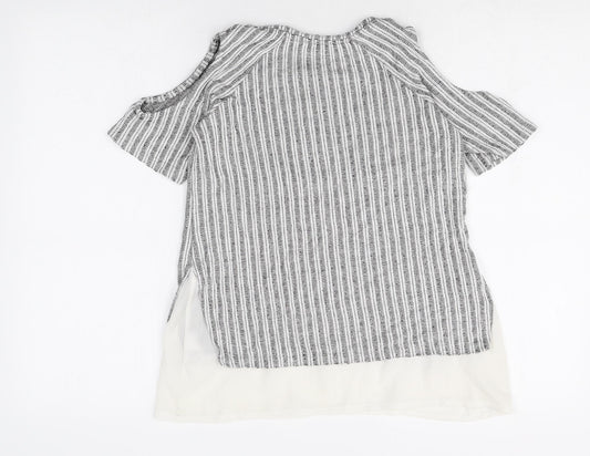 Womens UK Size 8 Papaya Grey Basic Blouse