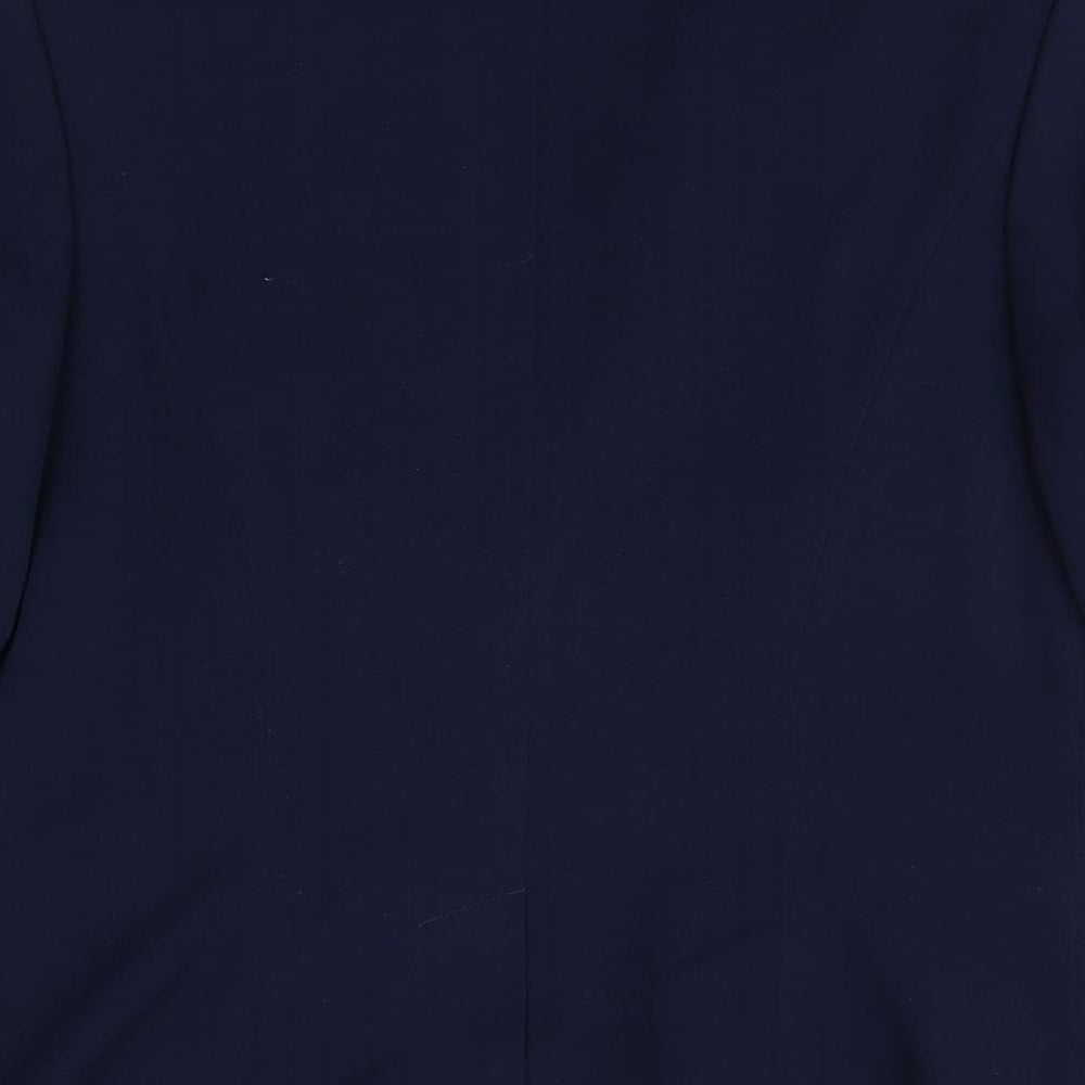 TU Womens Blue Polyester Jacket Blazer Size 8