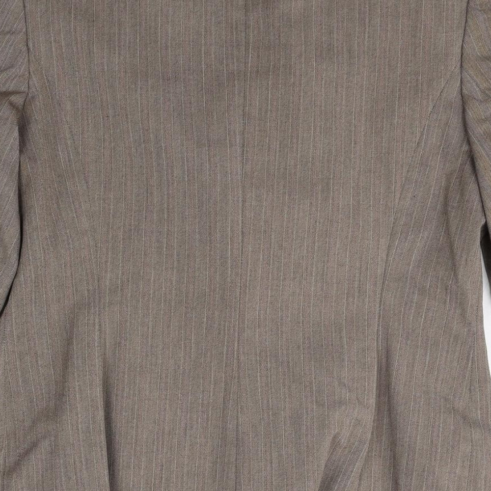 Autonomy Womens Brown Striped Polyester Jacket Blazer Size 10