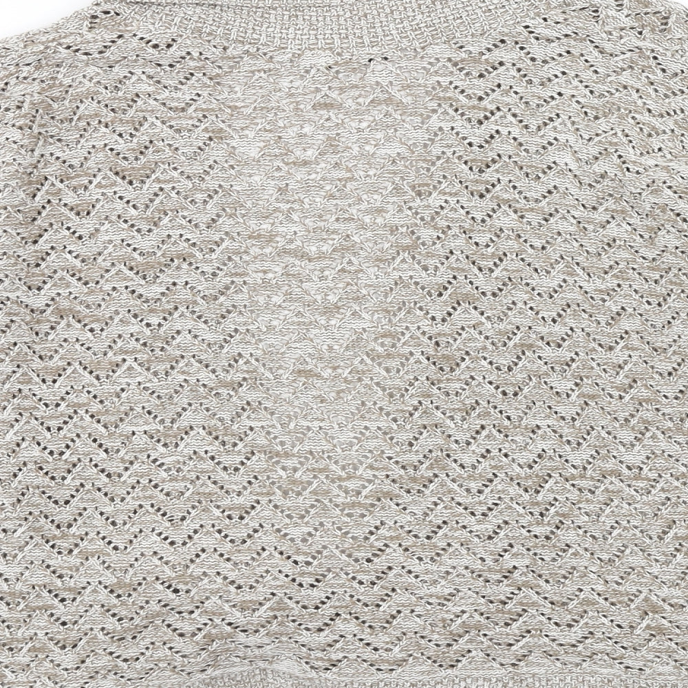 Glimpe Womens Brown V-Neck Acrylic Cardigan Jumper Size M - Size M-L