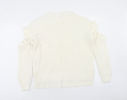 Womens UK Size 8 Miss Selfridge Ivory Pullover Jumper
