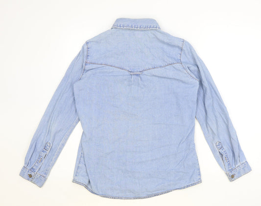 Womens UK Size 8 ASOS Blue Basic Button-Up