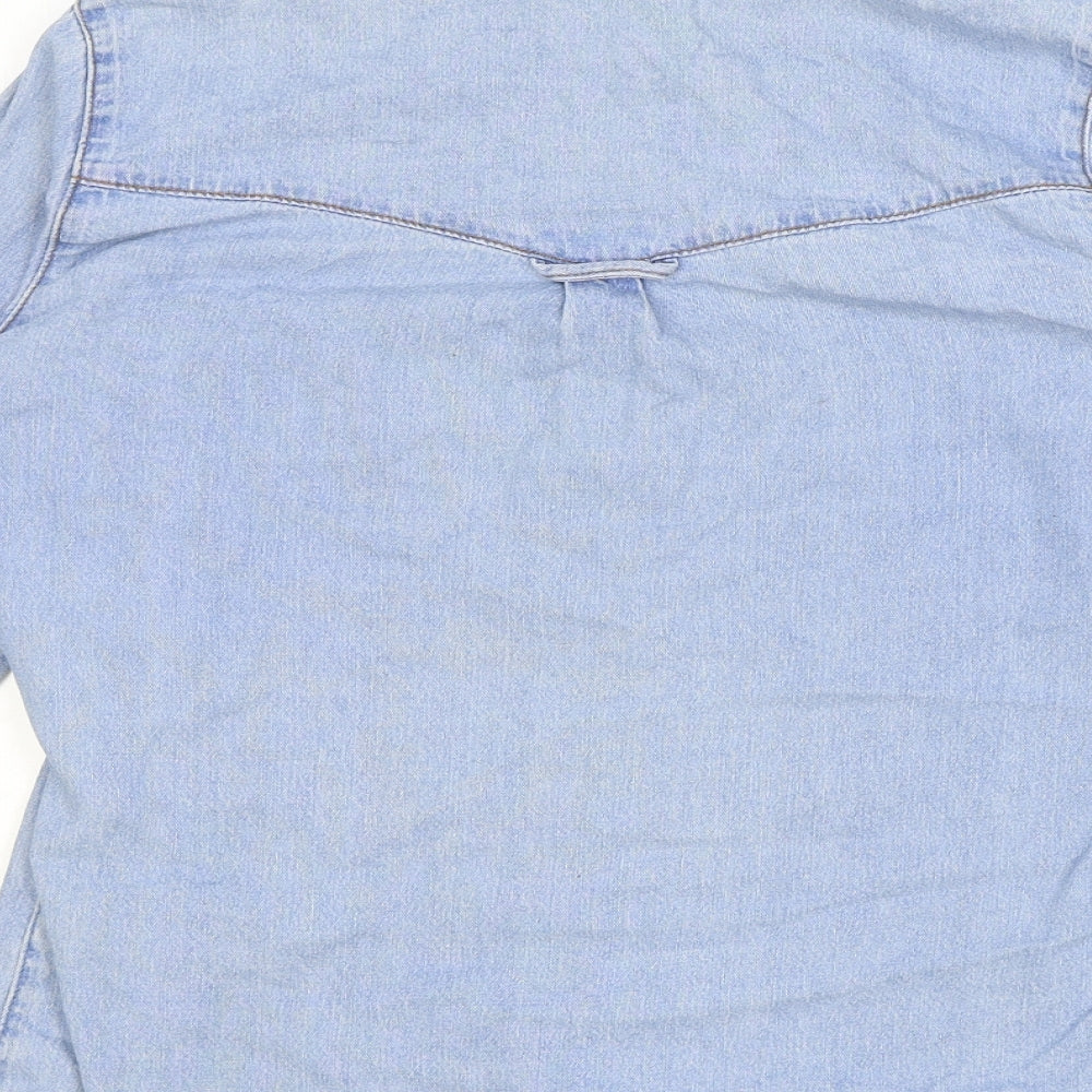 Womens UK Size 8 ASOS Blue Basic Button-Up