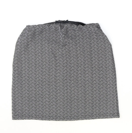 Atmosphere Womens Black Geometric Polyester Straight & Pencil Skirt Size 8