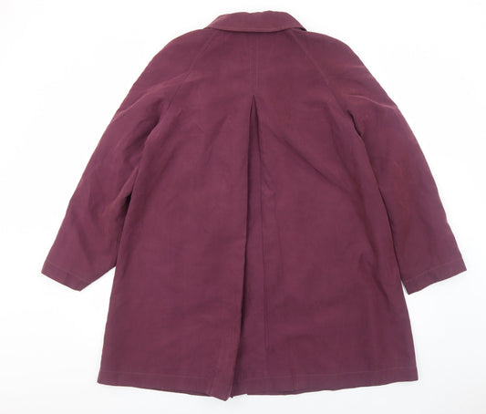 John Lewis Womens Purple Overcoat Coat Size 16 Button