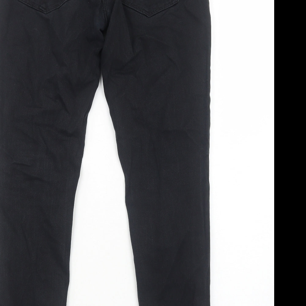 NEXT Mens Black Cotton Skinny Jeans Size S Regular Zip