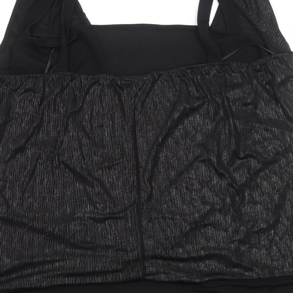 Womens UK Size L Yours Black Basic Blouse