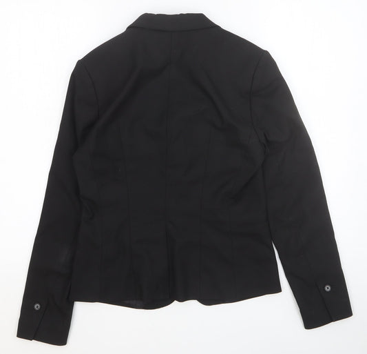 H&M Womens Black Polyester Jacket Blazer Size 10