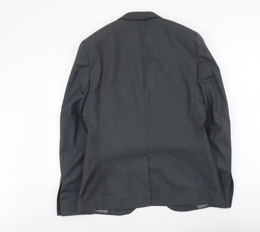 Mens UK Size L Topman Regular Grey Suit Jacket