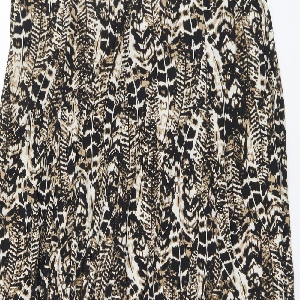 Alexara Womens Brown Geometric Viscose Flare Skirt Size 12