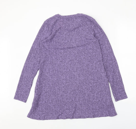 Marks and Spencer Womens Purple Polyester Trapeze & Swing Size 10 Round Neck Pullover
