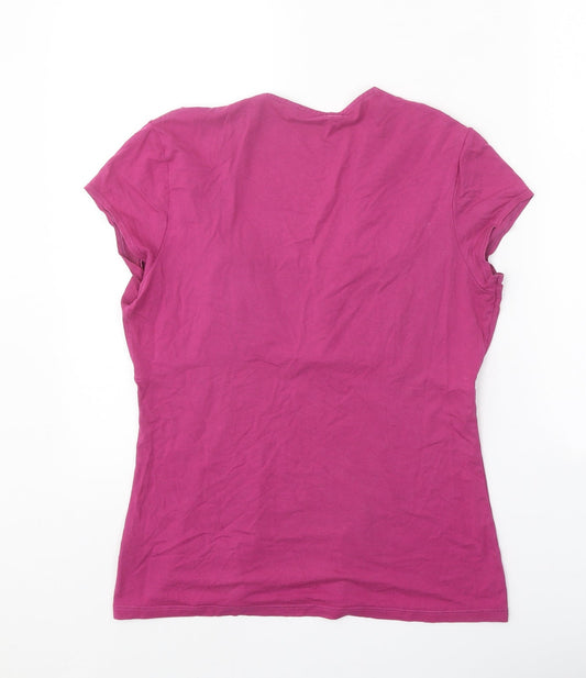 Autograph Womens Pink Viscose Basic T-Shirt Size 14 Scoop Neck