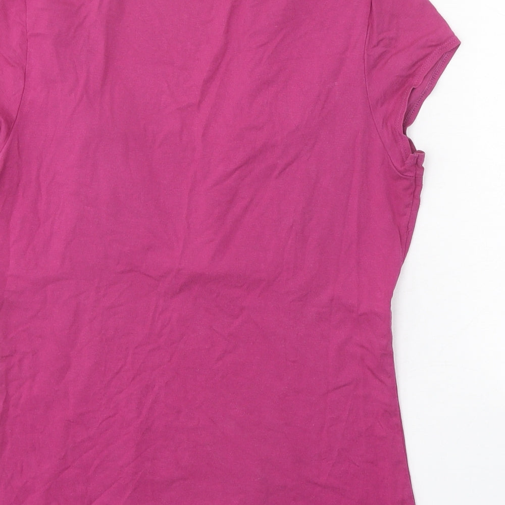 Autograph Womens Pink Viscose Basic T-Shirt Size 14 Scoop Neck