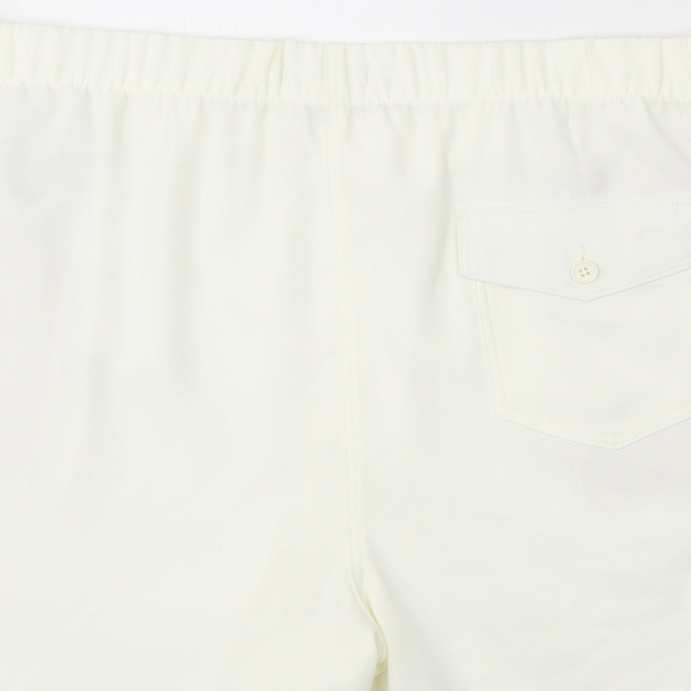 Marks and Spencer Womens White Polyester Basic Shorts Size 22 Regular Pull On