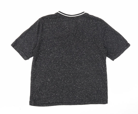 Womens UK Size 10 Papaya Black Basic T-Shirt