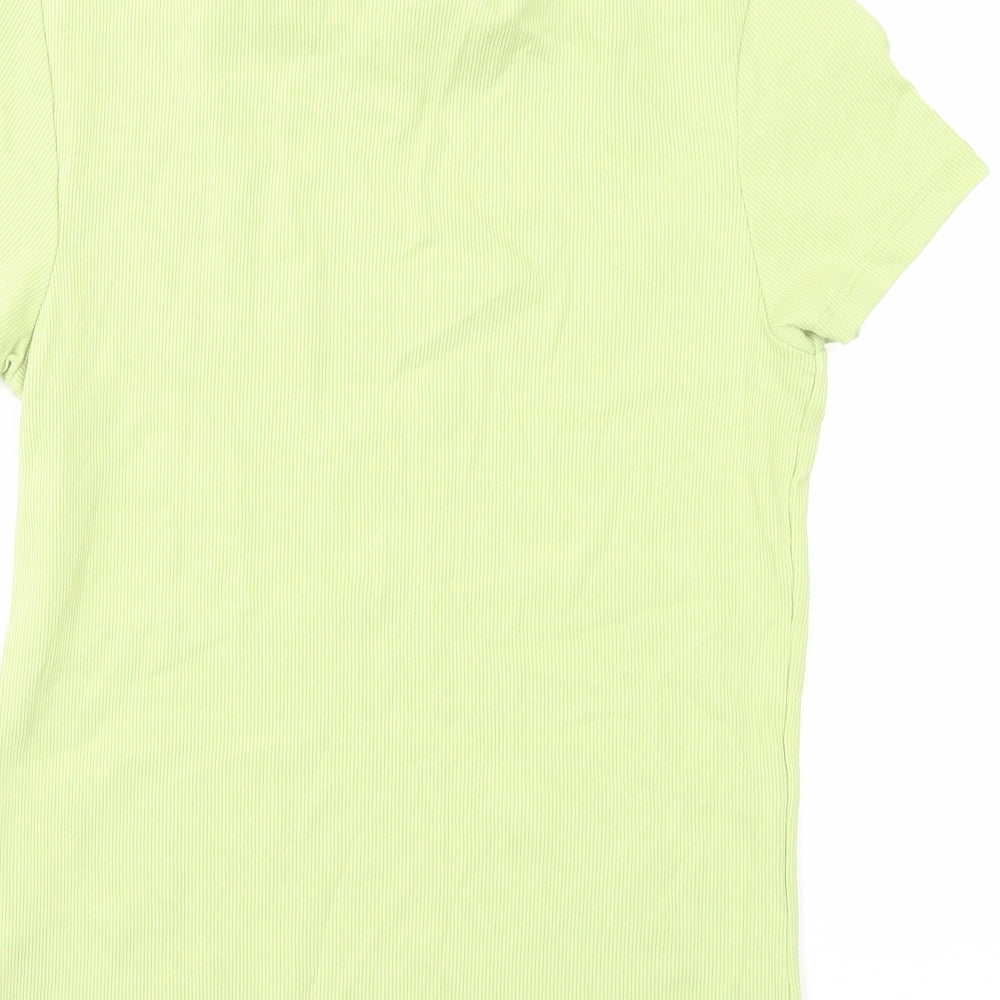 Womens UK Size S Monkl Green Basic T-Shirt