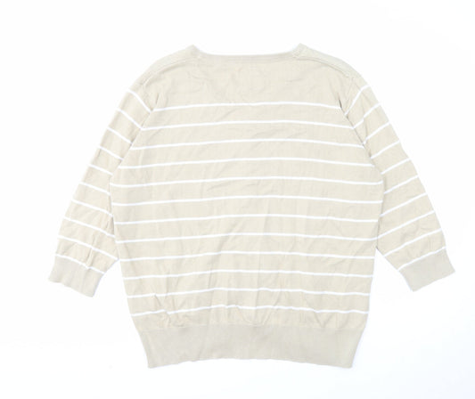 Womens UK Size XL EWM Beige Cardigan Jumper