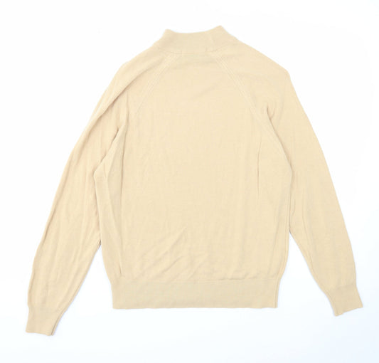 George Womens Beige Mock Neck Acrylic Pullover Jumper Size 12