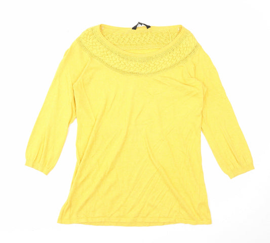 Womens UK Size 12 Debenhams Yellow Basic Blouse