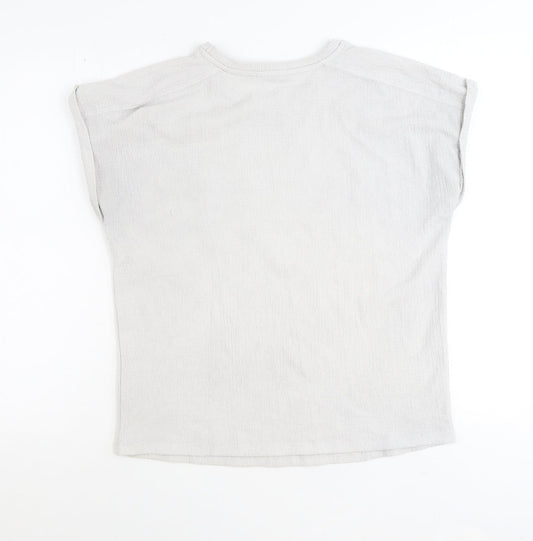 George Womens Grey Polyester Basic T-Shirt Size 12 Scoop Neck