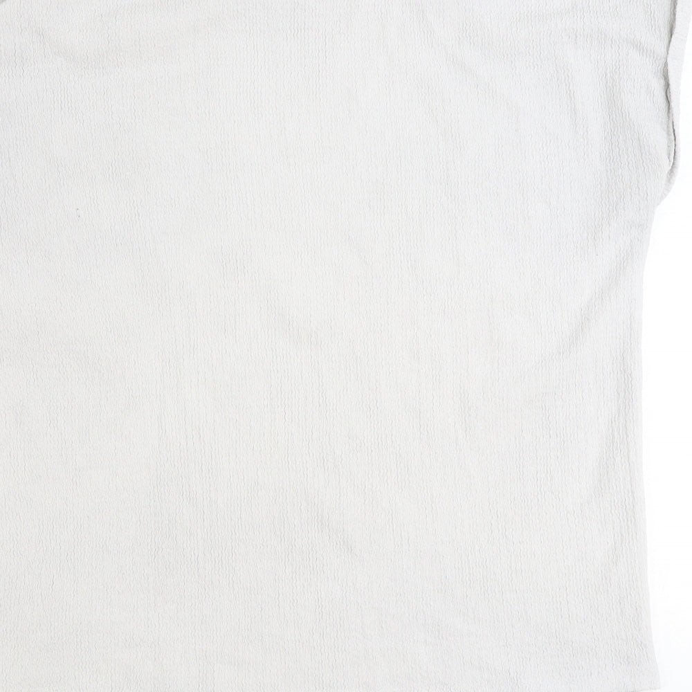 George Womens Grey Polyester Basic T-Shirt Size 12 Scoop Neck