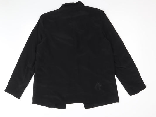 BHS Womens Black Polyester Jacket Blazer Size 14