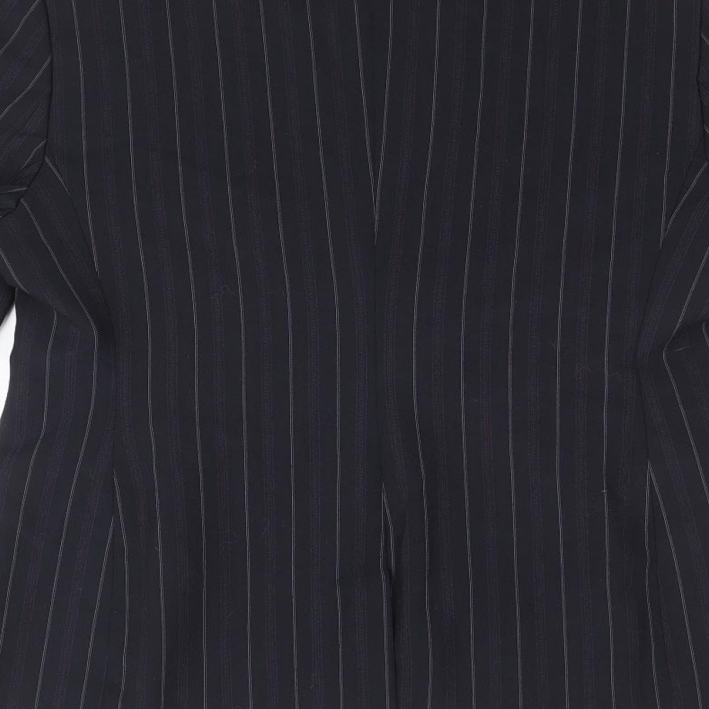 NEXT Womens Blue Striped Polyester Jacket Blazer Size 14