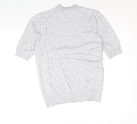 BHS Womens Grey Crew Neck Viscose Pullover Jumper Size 10