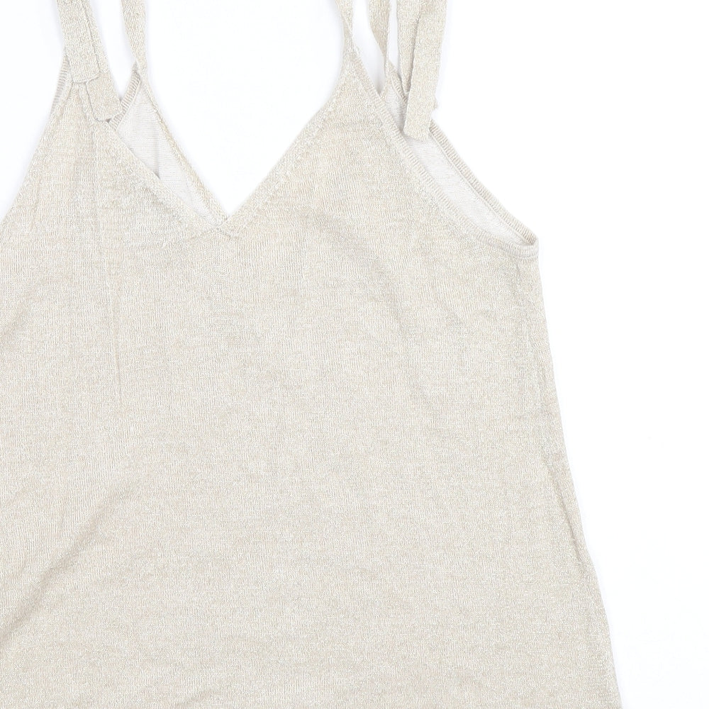 Womens UK Size S Monsoon Gold Basic Tank