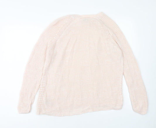 BHS Womens Pink Round Neck Acrylic Pullover Jumper Size 18