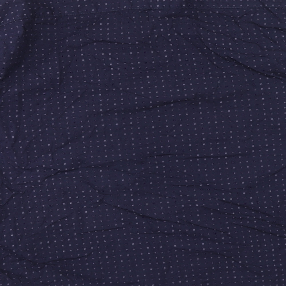 Mens UK Size L Easy Blue Button-Up Long Sleeve Casual Shirt