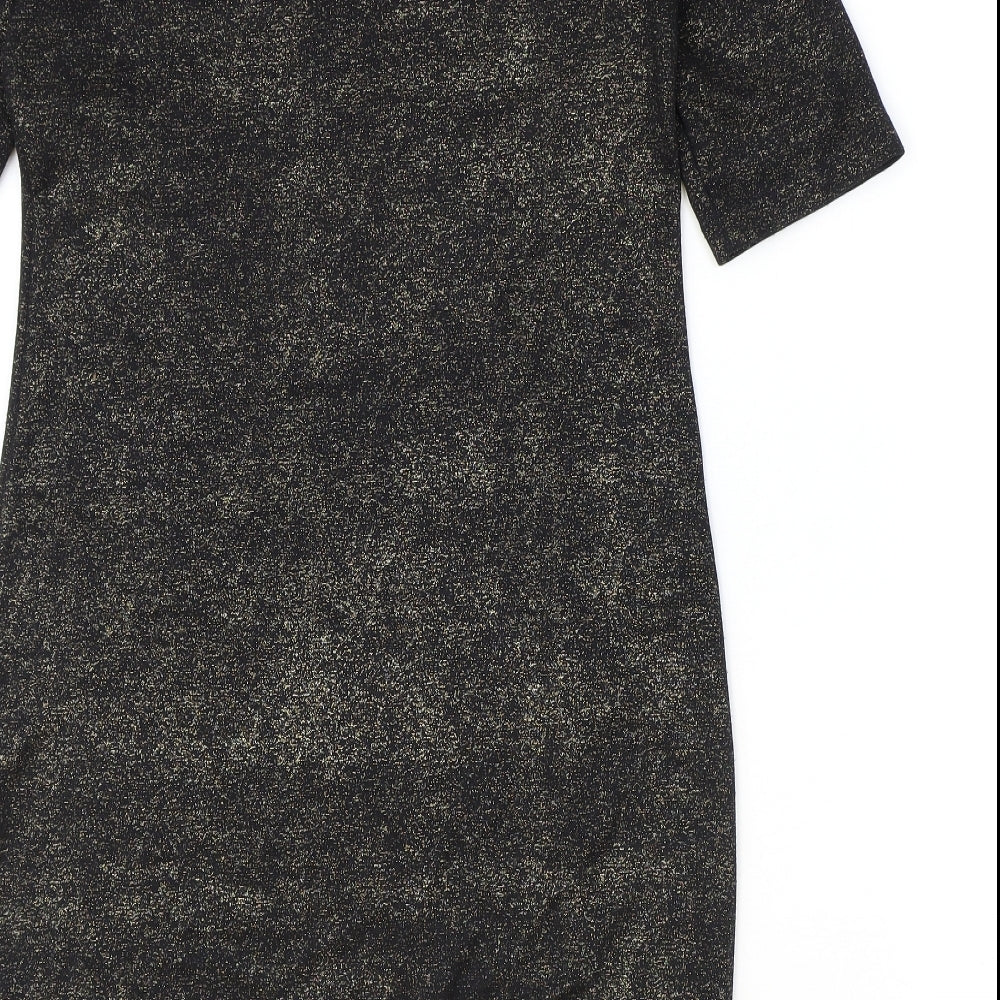 George Womens Black Polyester Shift Size 12 Round Neck Pullover