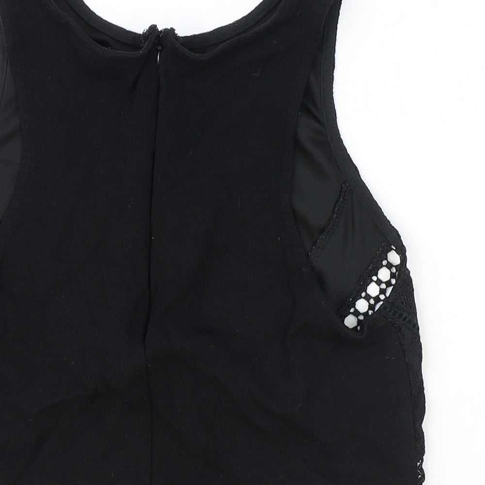 Womens UK Size 8 Topshop Black Basic Tank