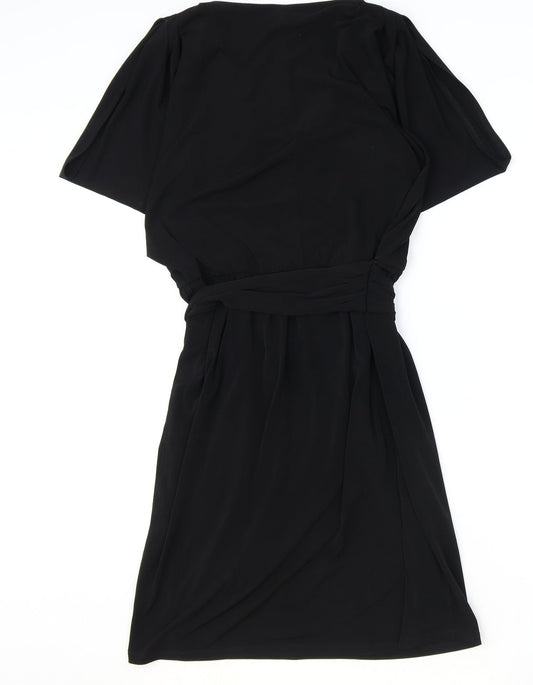 London Times Womens Black Polyester A-Line Size 10 V-Neck Pullover