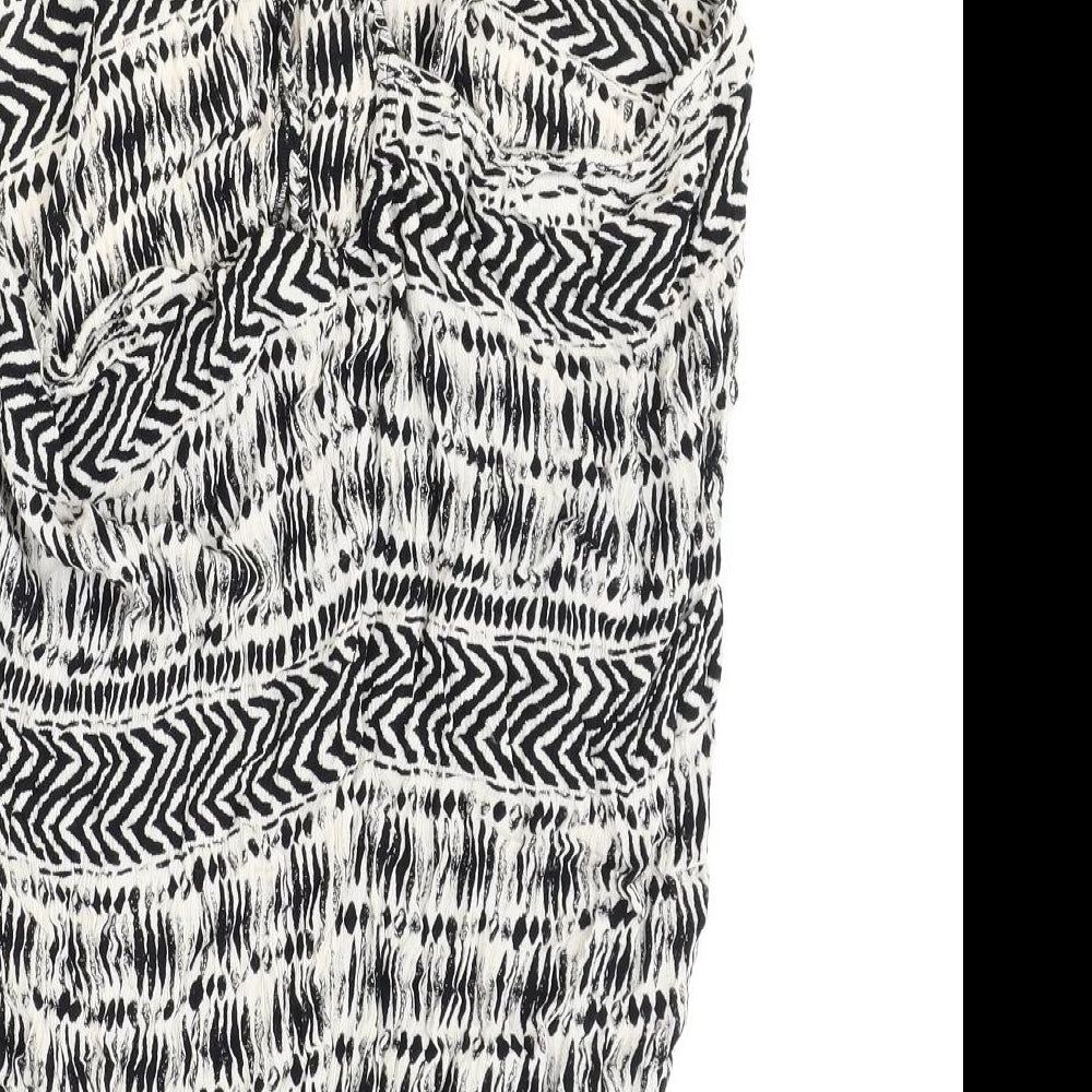 Accessorize Womens Beige Geometric Viscose Basic Blouse One Size V-Neck