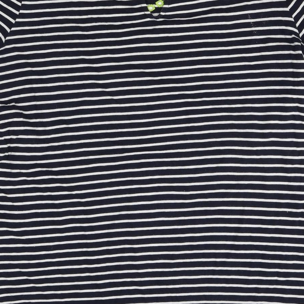 TU Womens Multicoloured Striped 100% Cotton Basic T-Shirt Size 8 Round Neck