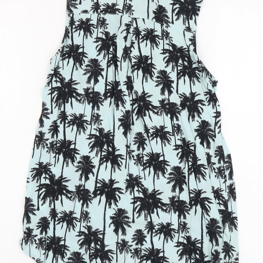 Womens UK Size 4 H&M Blue Basic Button-Up