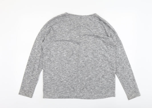 Dunnes Stores Womens Grey V-Neck Polyester Pullover Jumper Size 16