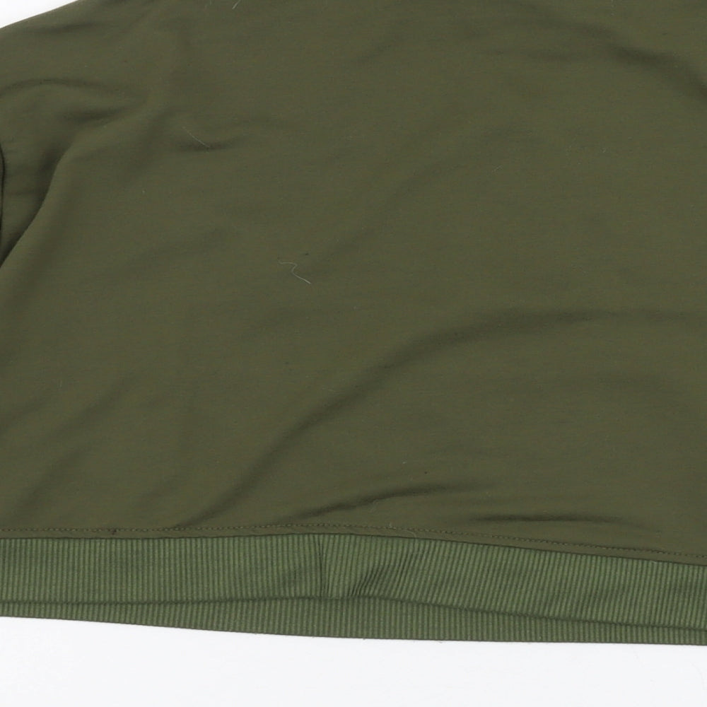 Preworn Womens Green Polyester Pullover Sweatshirt Size L Zip