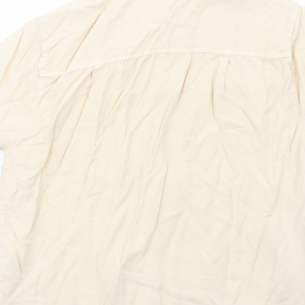 Womens UK Size 8 Topshop Beige Basic Button-Up