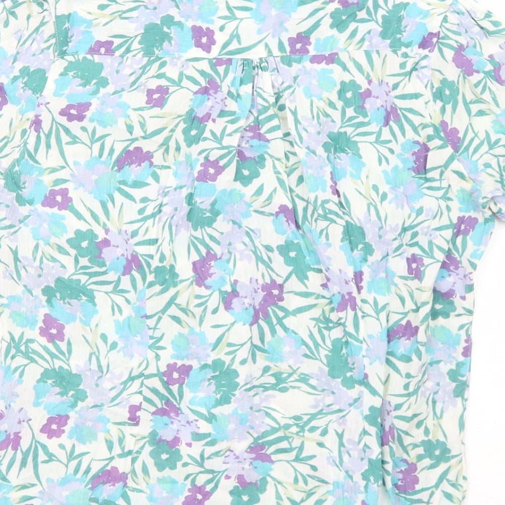 Womens UK Size M Marks and Spencer Green Basic Button-Up