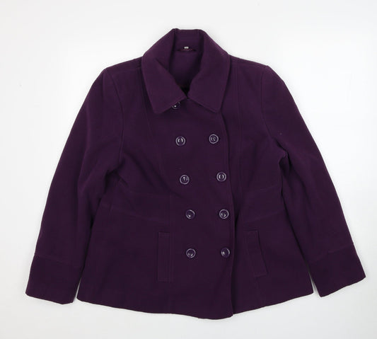 Womens UK Size 16 EWM Purple Overcoat