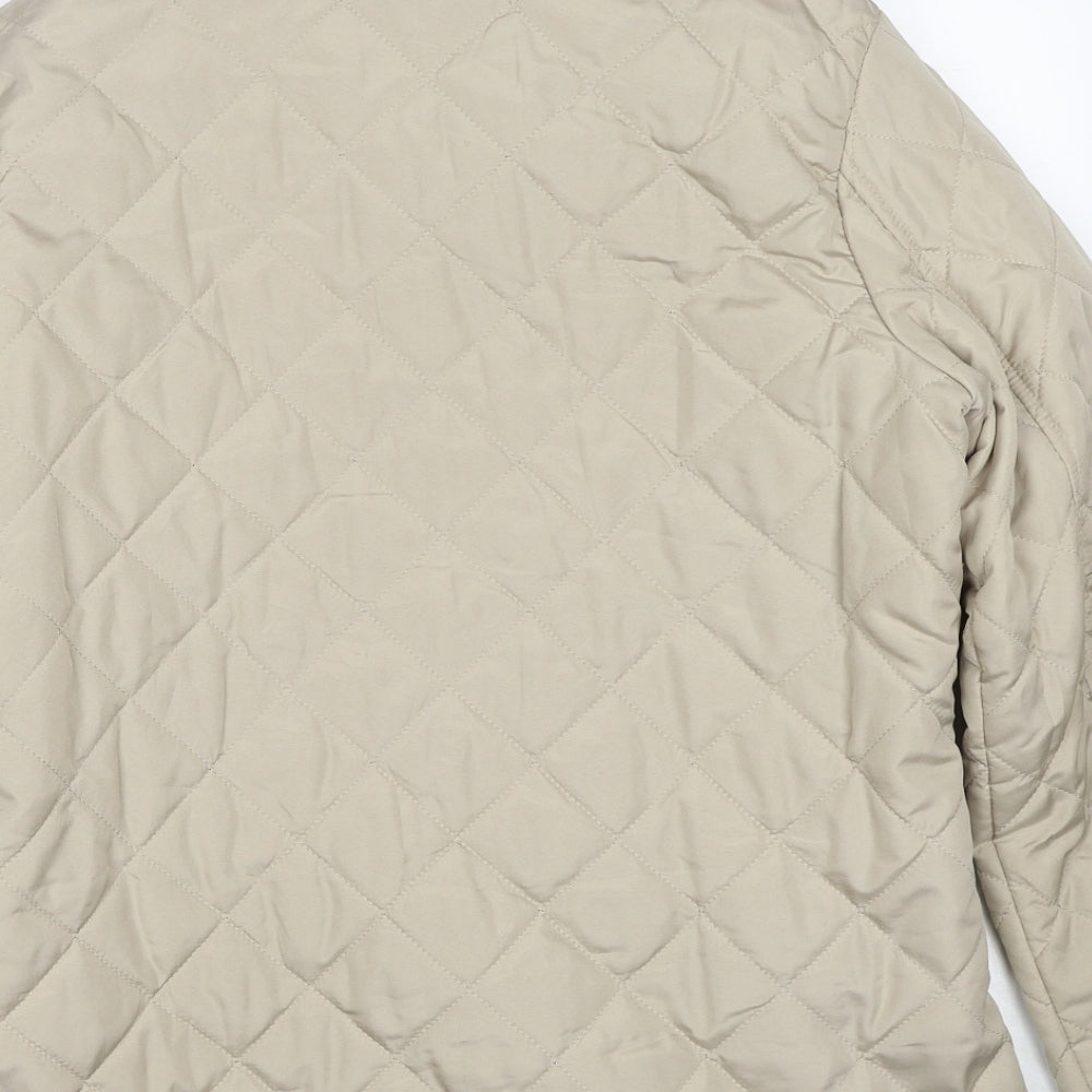 Autonomy Womens Beige Quilted Jacket Size 14 Zip