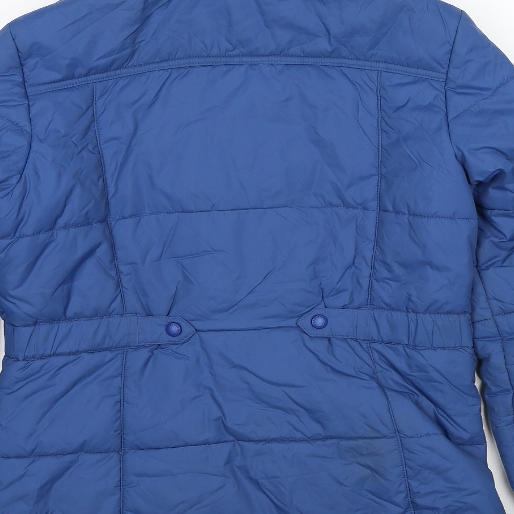Womens UK Size 6 Lands' End Blue Windbreaker Coat